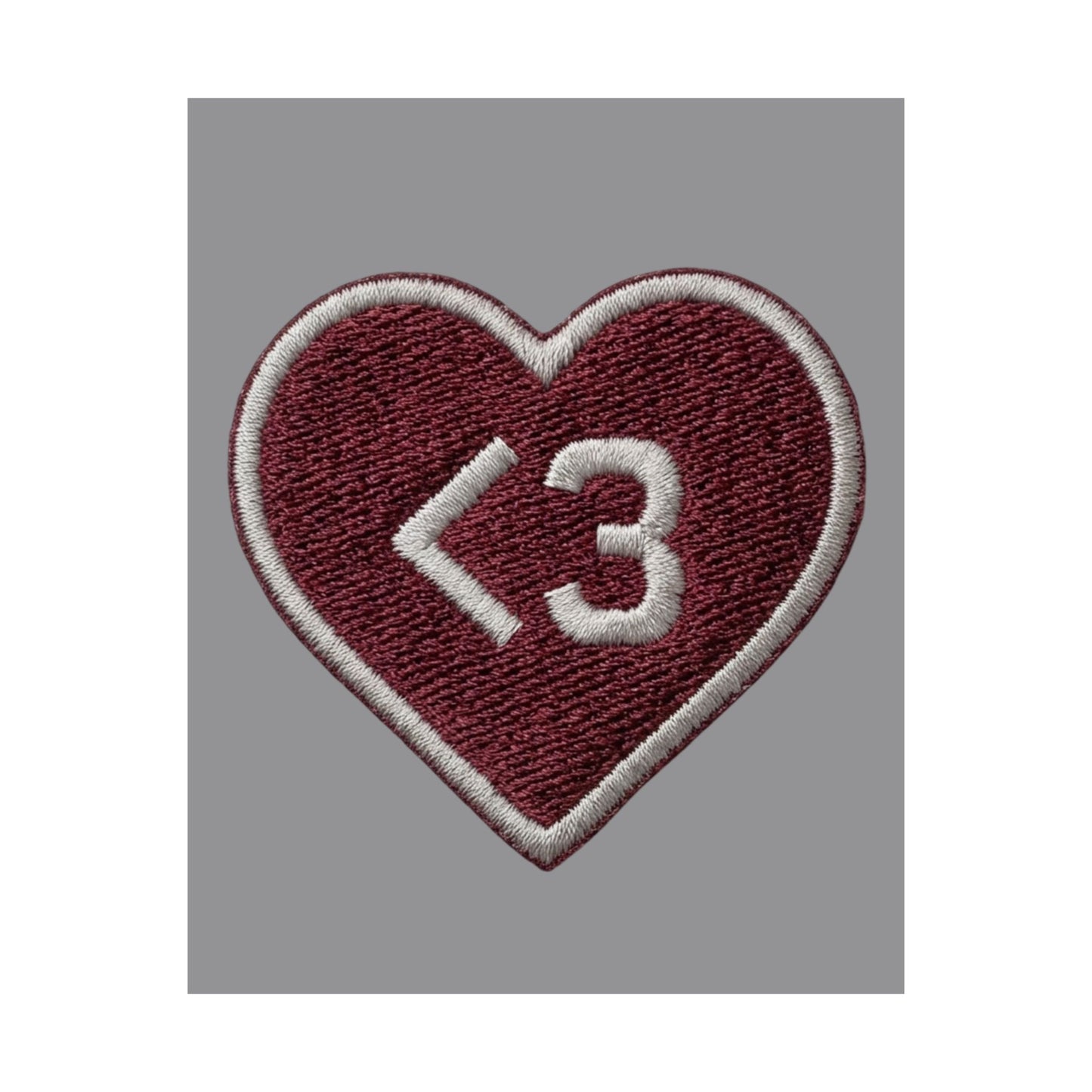 Heart <3 Embroidered Patch Matte Poster — Cute Valentine Wall Art