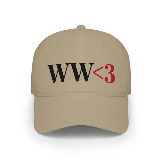Baseball Cap — WW<3 Minimalist Love Logo Hat (Casual Everyday, Gift)