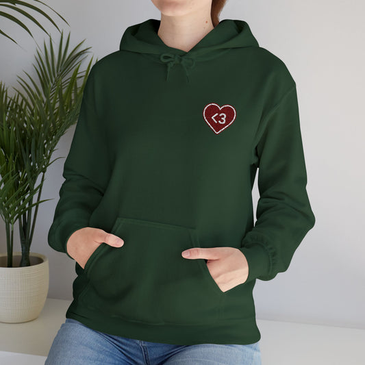 World Wide Love Embroidered Hoodie — "Powerful <3" Logo